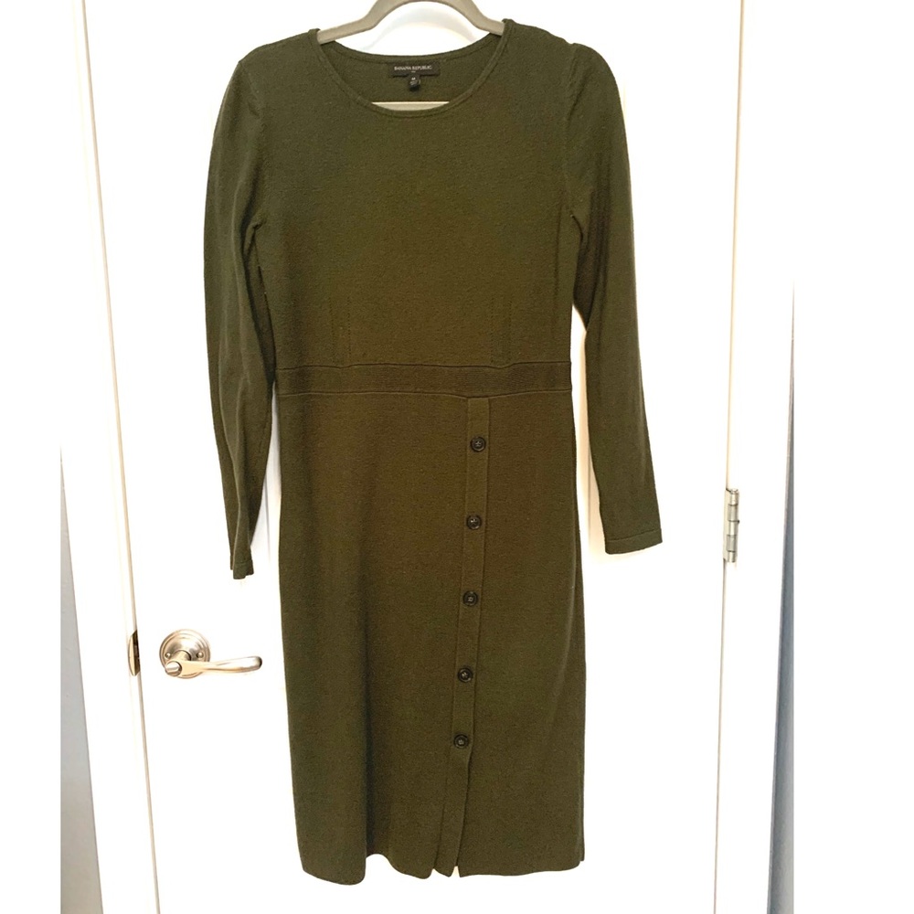 Olive Green Banana Republic Sweater Dress